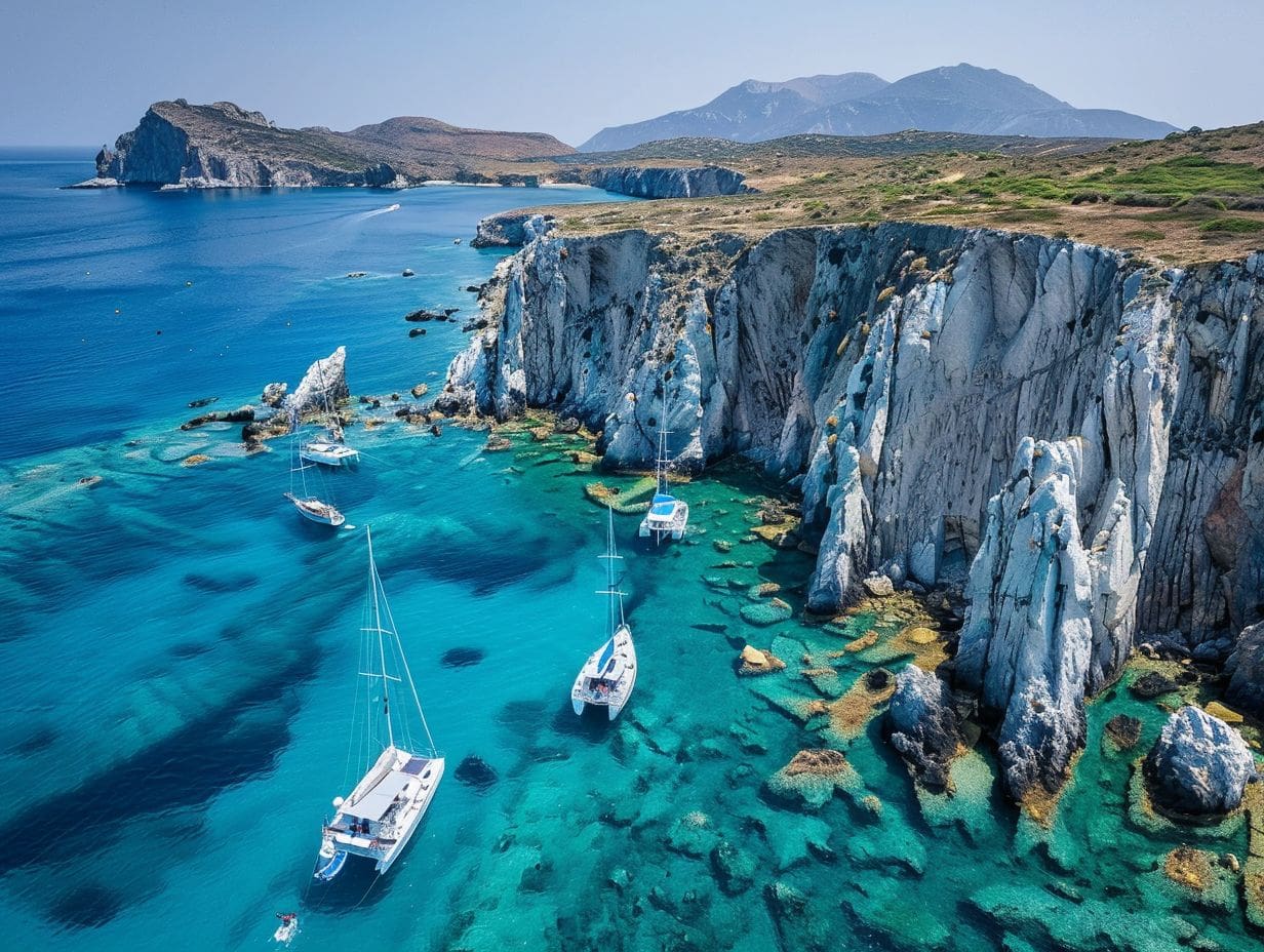 Can visitors sail around Milos to see these formations?